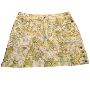Title Nine Brash Skirt floral watercolor print snaps Size 12